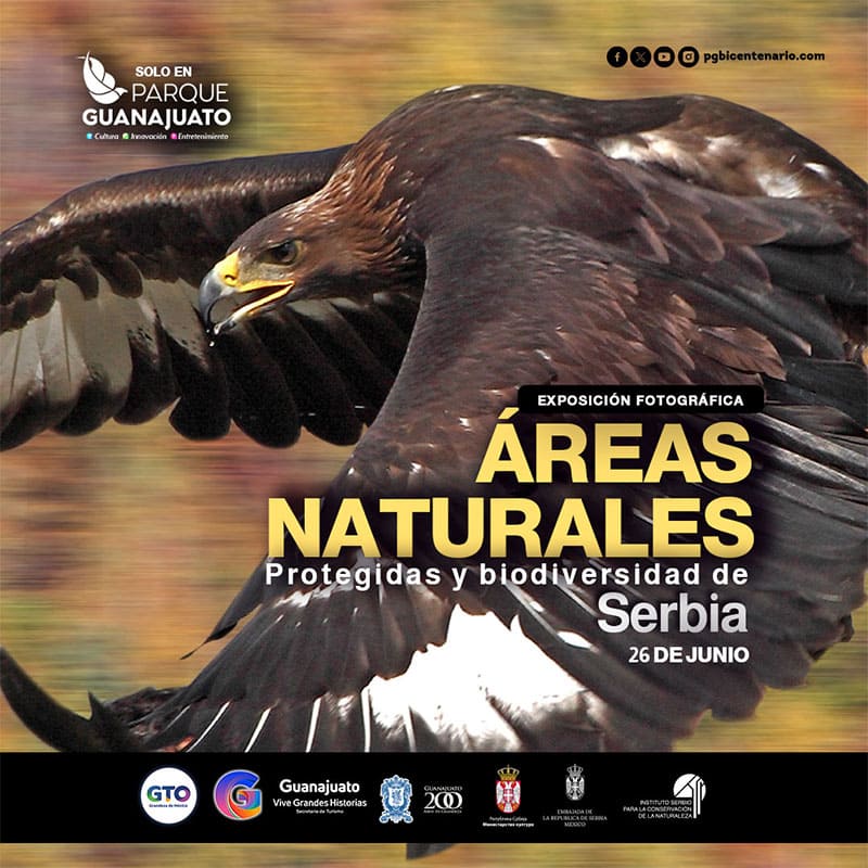 Exposición fotográfica Areas naturales de Serbia en Parque Guanajuato Bicentenario Julio 2024