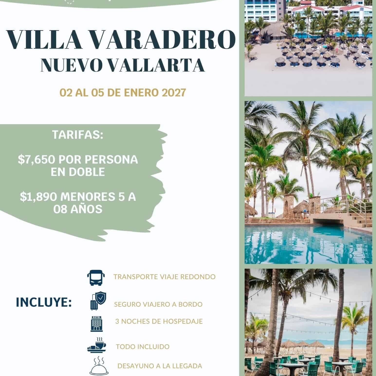 Villa Varadero en Nuevo Vallarta, destino turístico en Guanajuato, con playa, piscina y alojamiento.