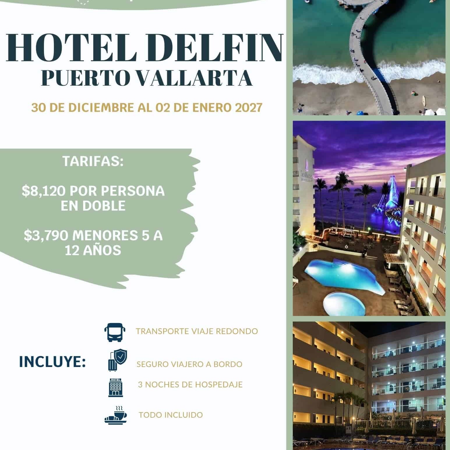 Hotel Delfin en Puerto Vallarta, destino turístico popular en Guanajuato.
