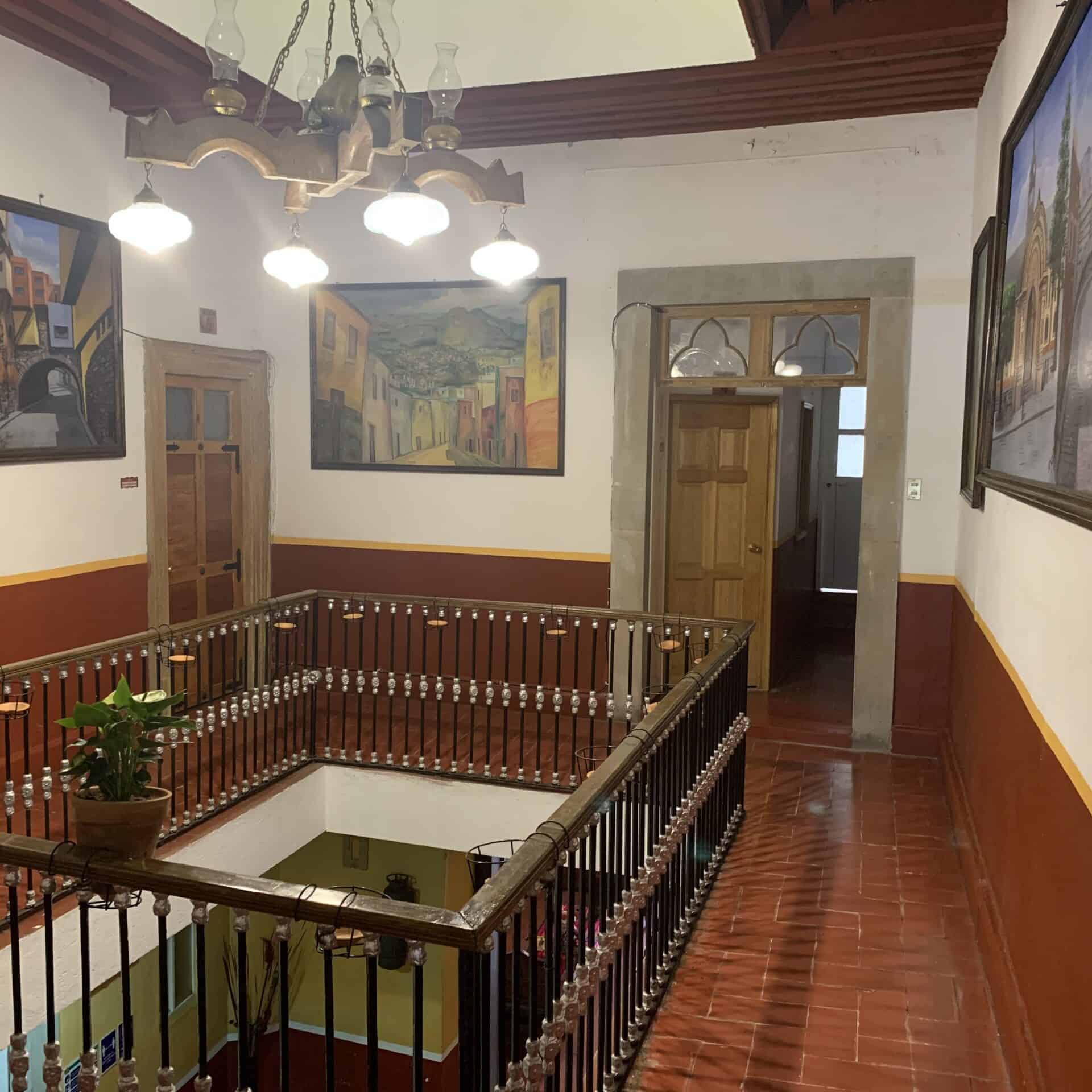 Colonial mansion in Guanajuato with traditional Mexican art and architecture.