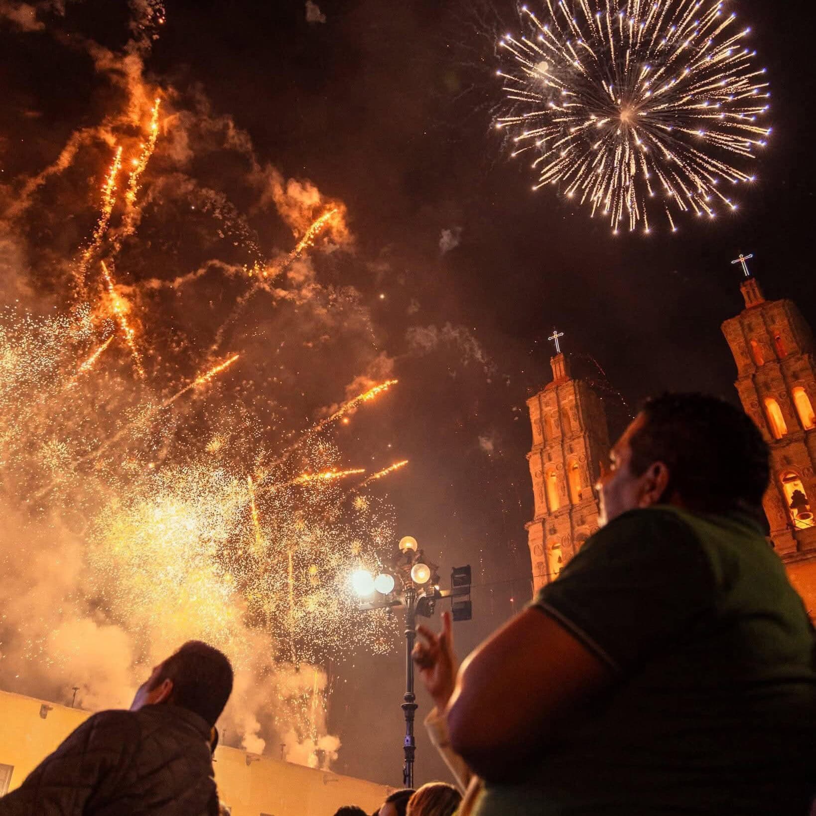 Fireworks light up the sky in Guanajuato during a local festival.