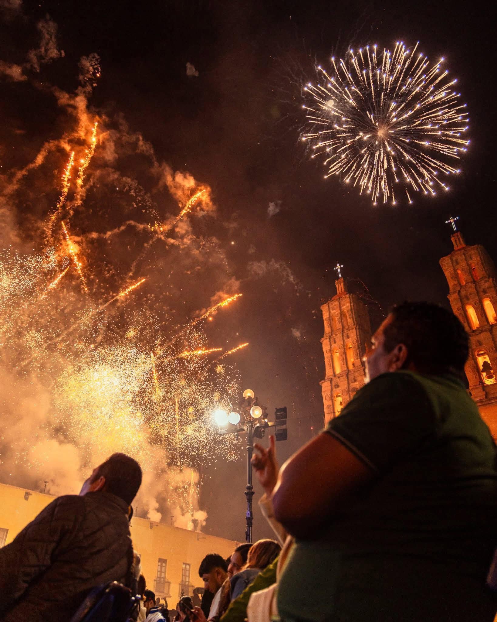 Fireworks light up the sky in Guanajuato during a local festival.