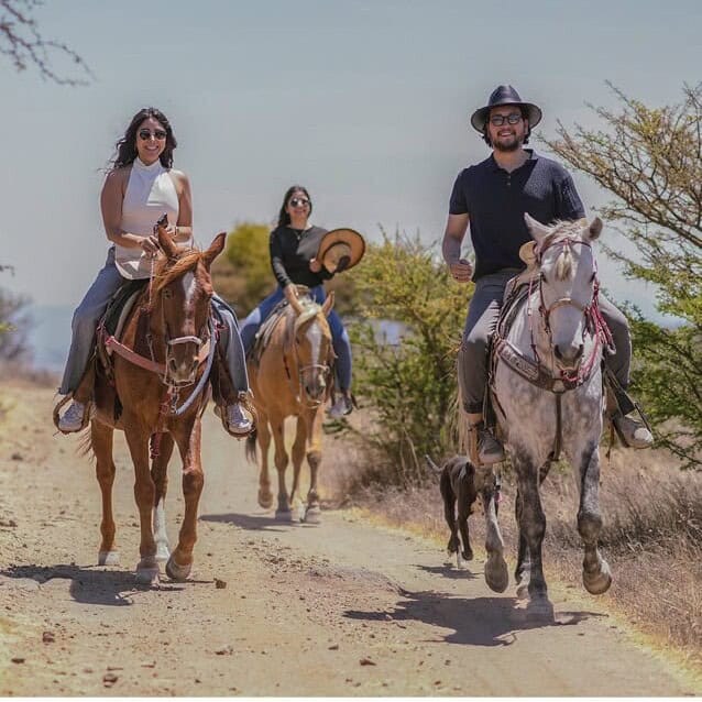 Personas montando caballos en Parque Ecoturístico y de Aventura SAN Miguel SC.