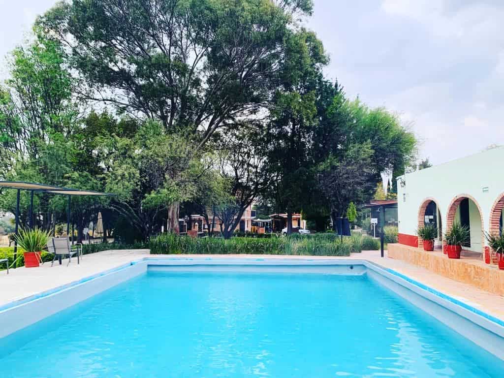 Piscina en Hotel San Ramon, rodeada de &aacute;rboles y &aacute;reas verdes.