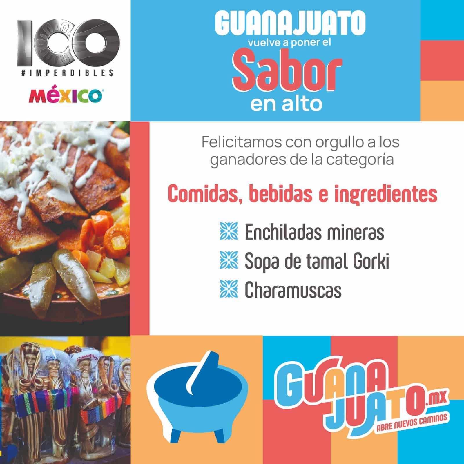 Imagen de comida y cultura en Guanajuato, M&eacute;xico, promoviendo turismo y gastronom&iacute;a local.