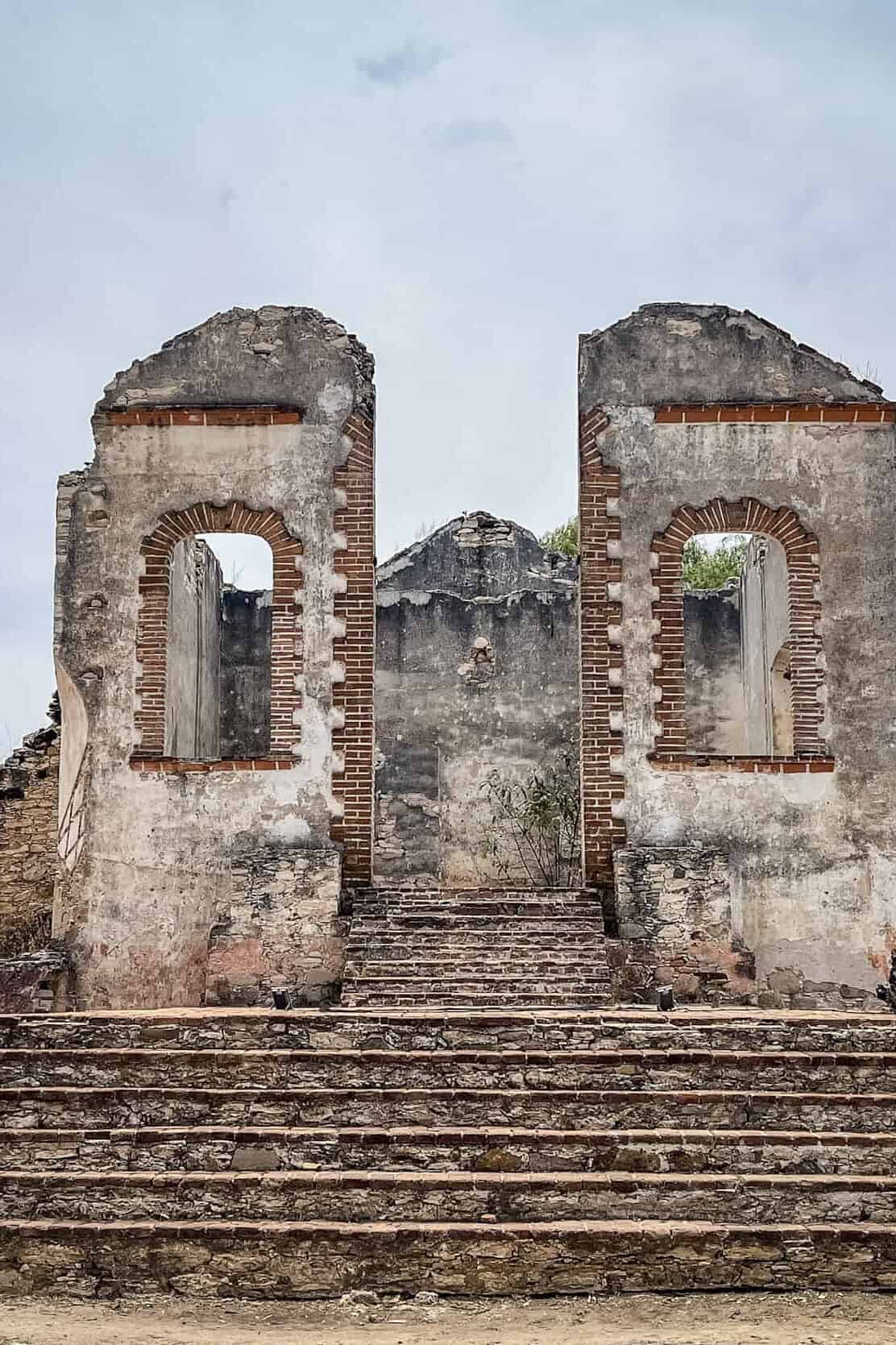 Old door in Mineral de Pozos, a Magical Town in Guanajuato, with a mining history and architecture.