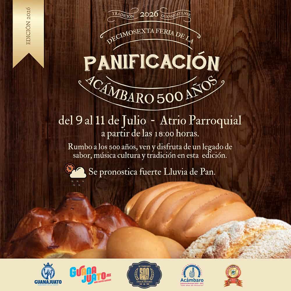 Cartel de la 16&ordf; Feria de la Panificaci&oacute;n en Ac&aacute;mbaro, Guanajuato.