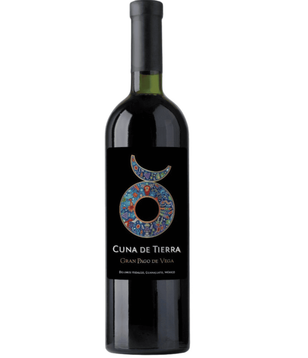 Glass of red wine from Cuna de Tierra, high-quality Mexican wine from Guanajuato.