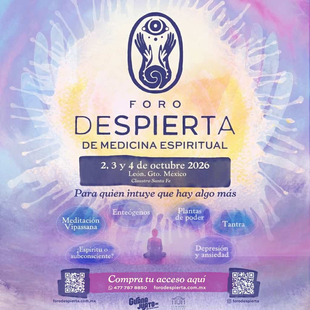 Cartel del Foro Despierta de Medicina Espiritual en León, Guanajuato, México.