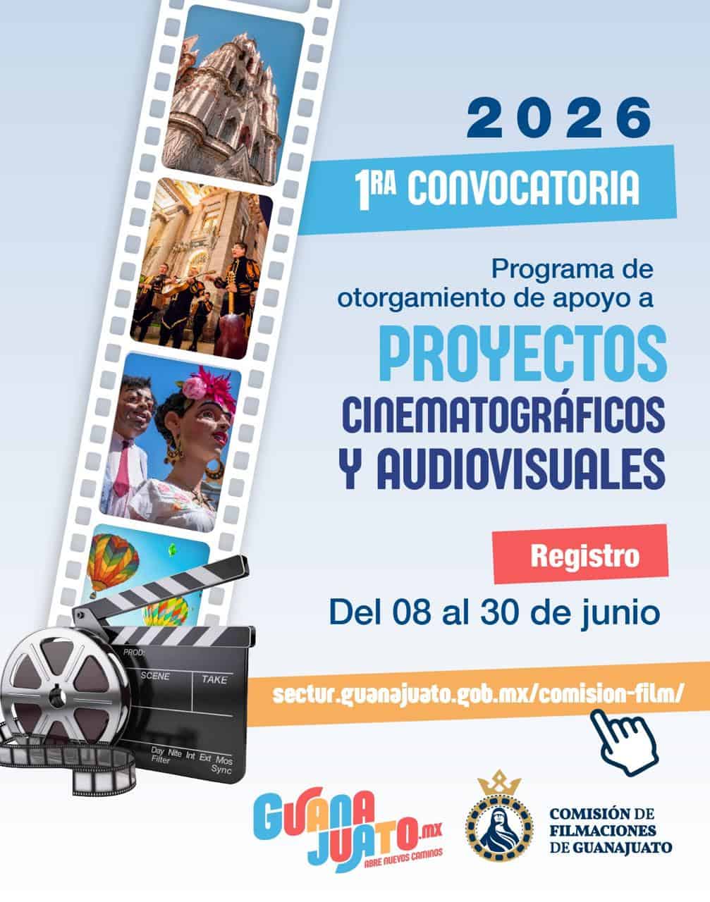 Convocatoria 2026 para proyectos cinematogr&aacute;ficos y audiovisuales en Guanajuato, M&eacute;xico.