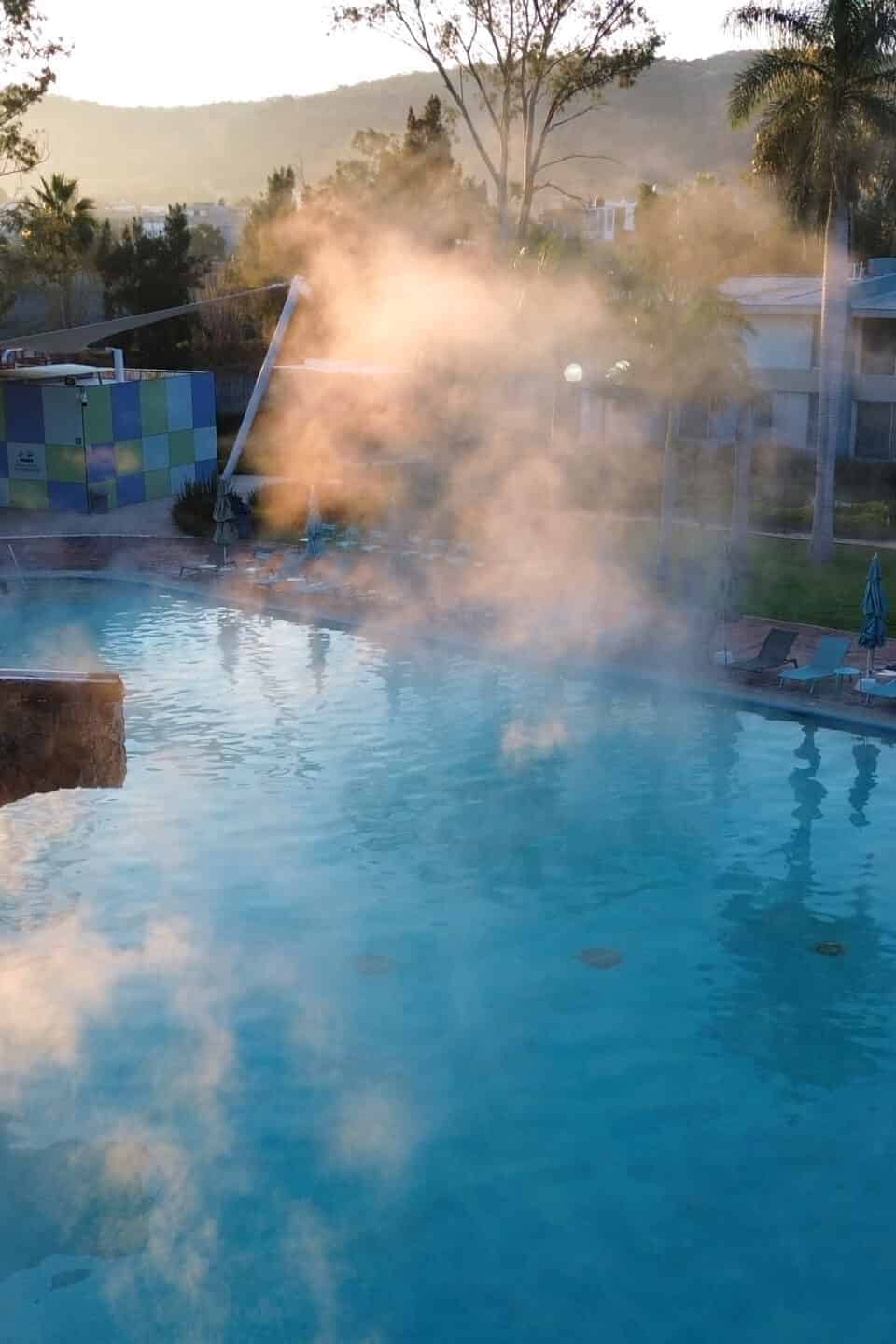 Piscina en Hotel y Parque Acuático La Caldera en Guanajuato, México.
