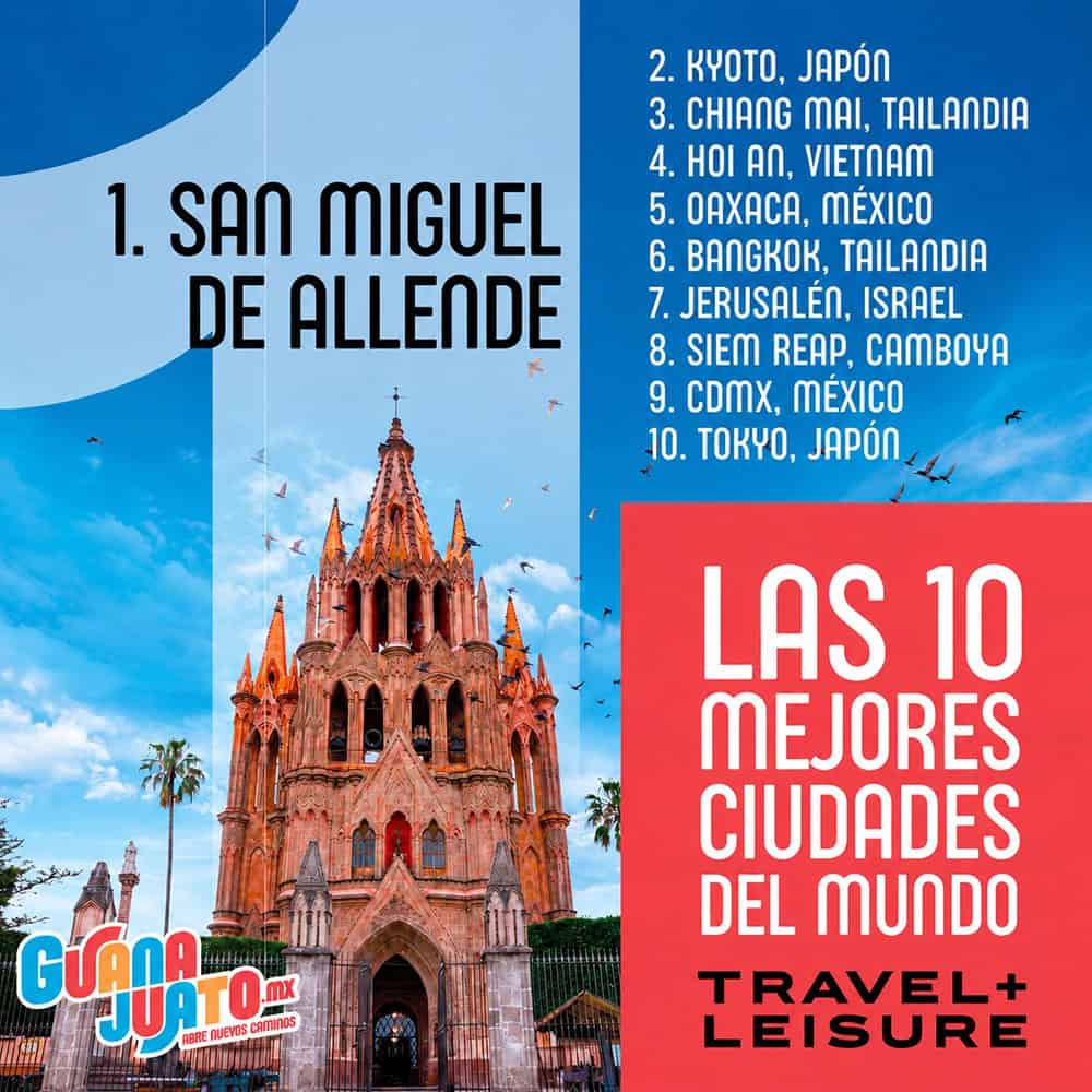 San Miguel de Allende, destino turístico en Guanajuato, con su arquitectura colonial y cultura vibra.