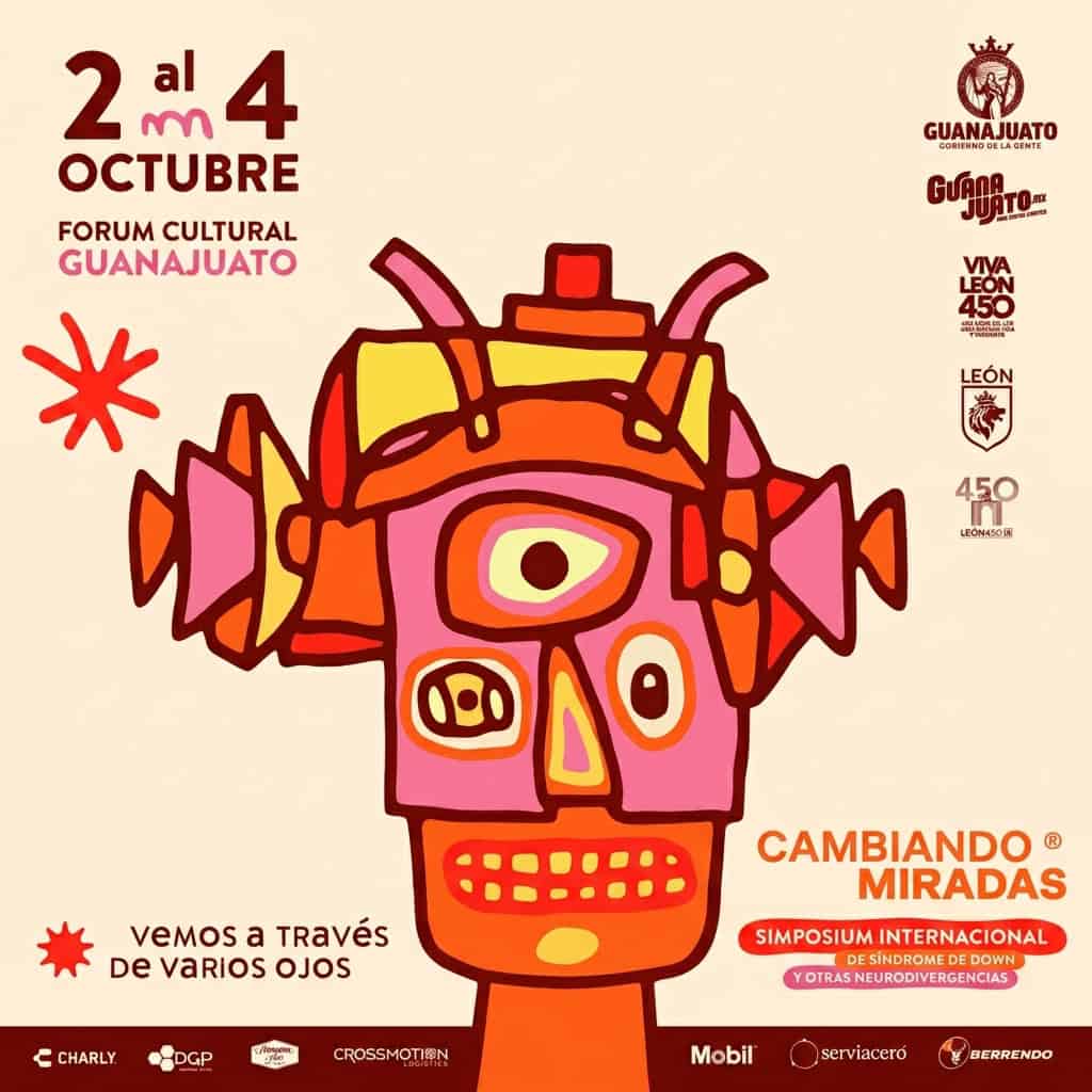 Cartel del Simposium Internacional 'Cambiando Miradas' en Guanajuato.