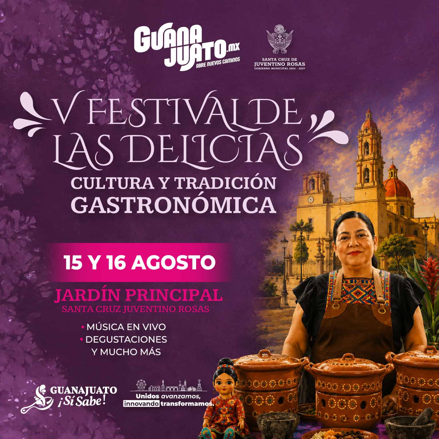 Festival de gastronom&iacute;a y cultura en Guanajuato, M&eacute;xico, con tradiciones y m&uacute;sica en vivo.