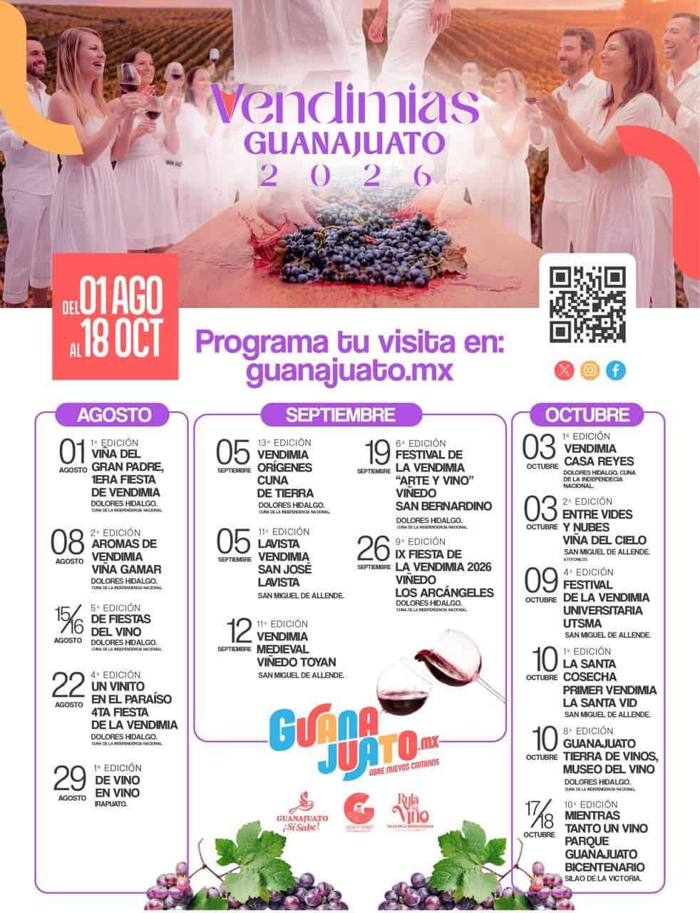 Turismo en Guanajuato con festival de vendimias y gastronom&iacute;a tradicional.