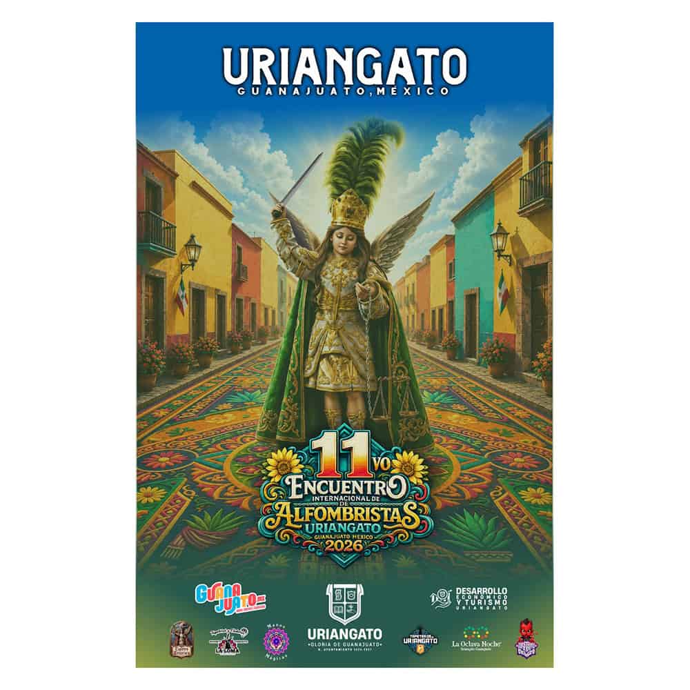 Cartel de la 11va Encuentro Internacional de Alfombristas en Uriangato 2026.