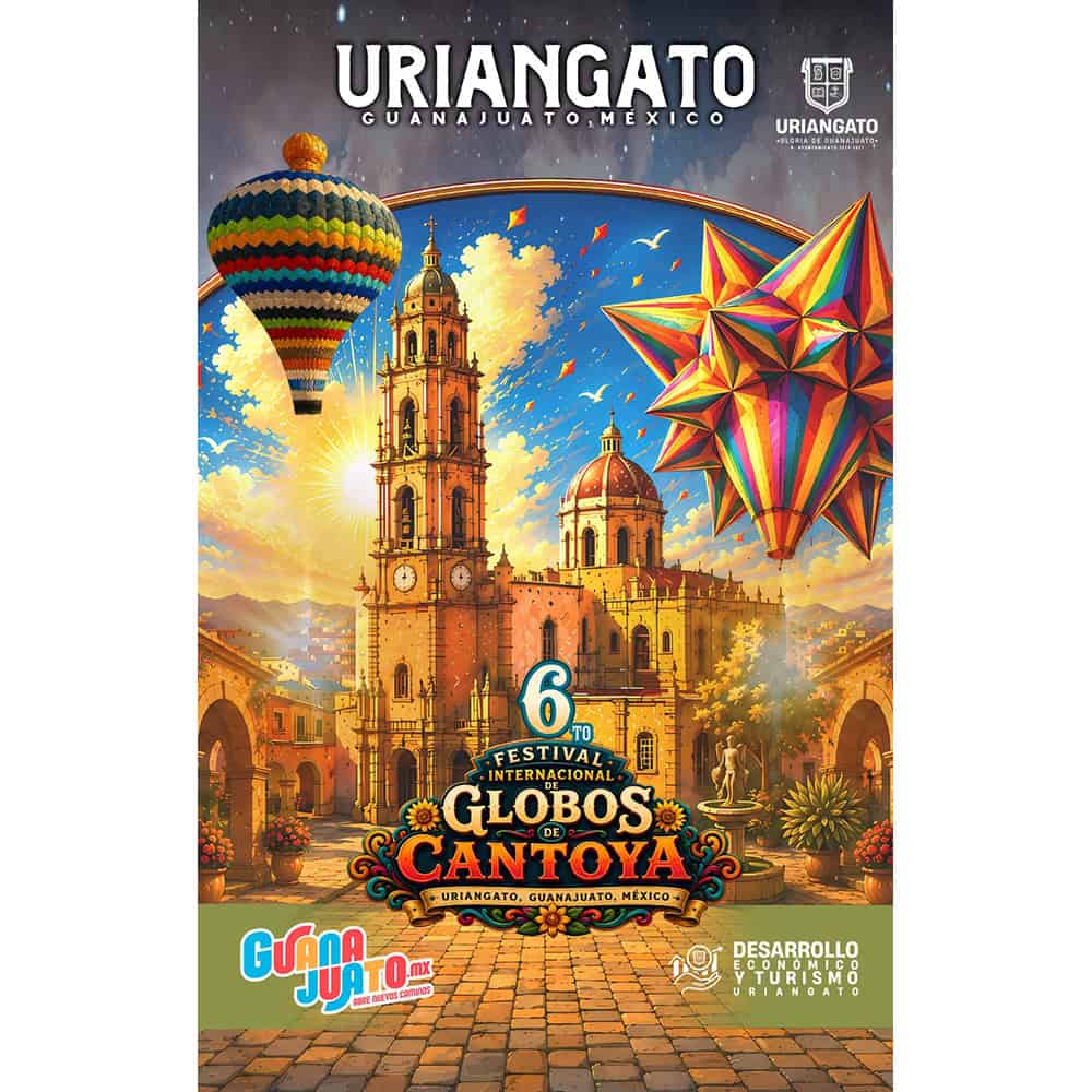 Cartel del Festival Internacional Globos de Cantoya en Xichú, Guanajuato.