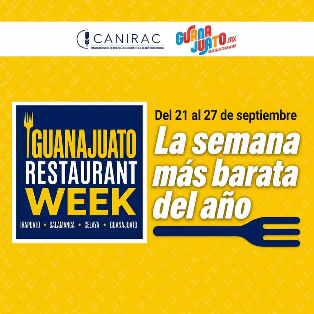 Semana de restaurantes en Guanajuato con ofertas especiales del 21 al 27 de septiembre.