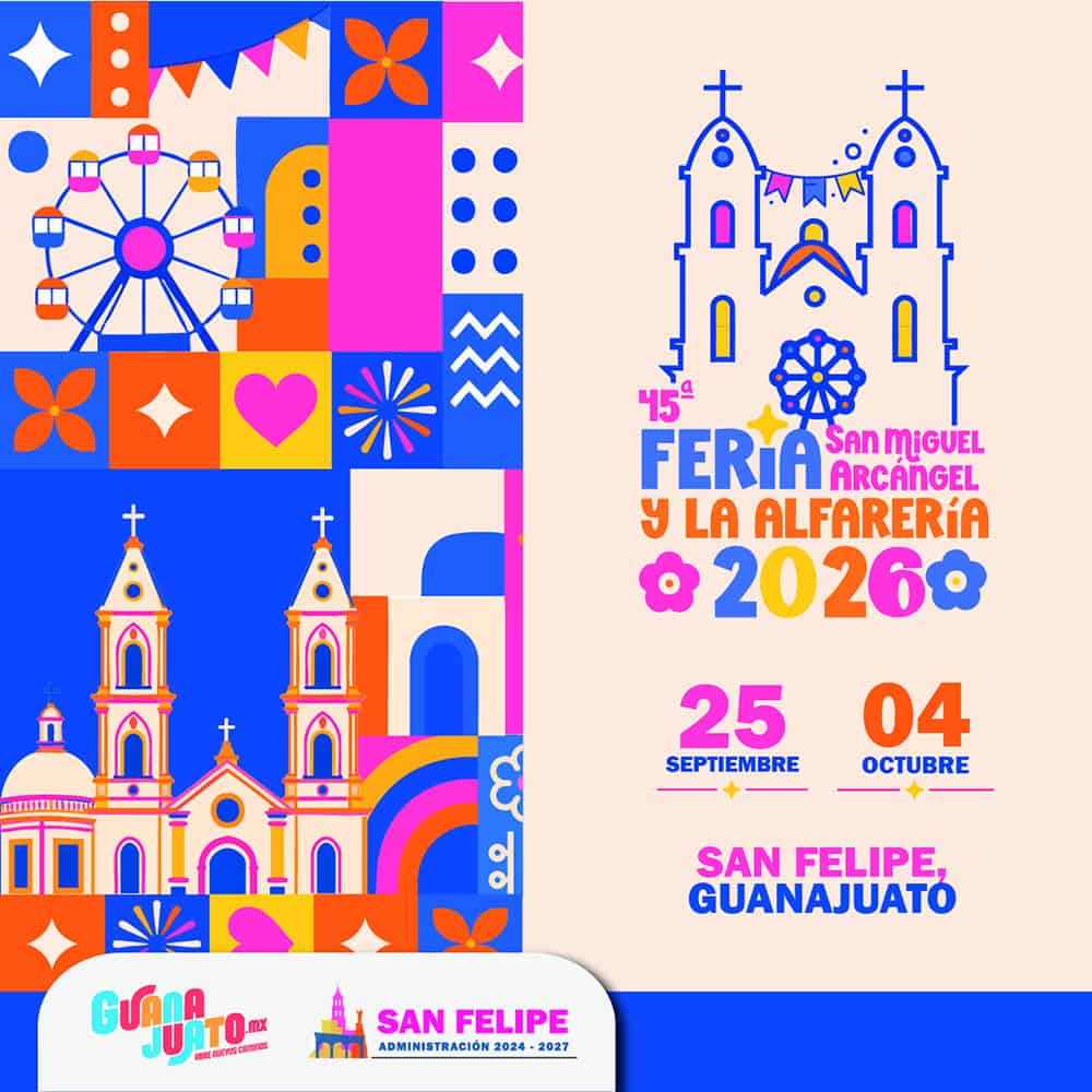 Cartel de la 45ª Feria de San Miguel Arcángel y la Alfarería 2026 en Guanajuato.