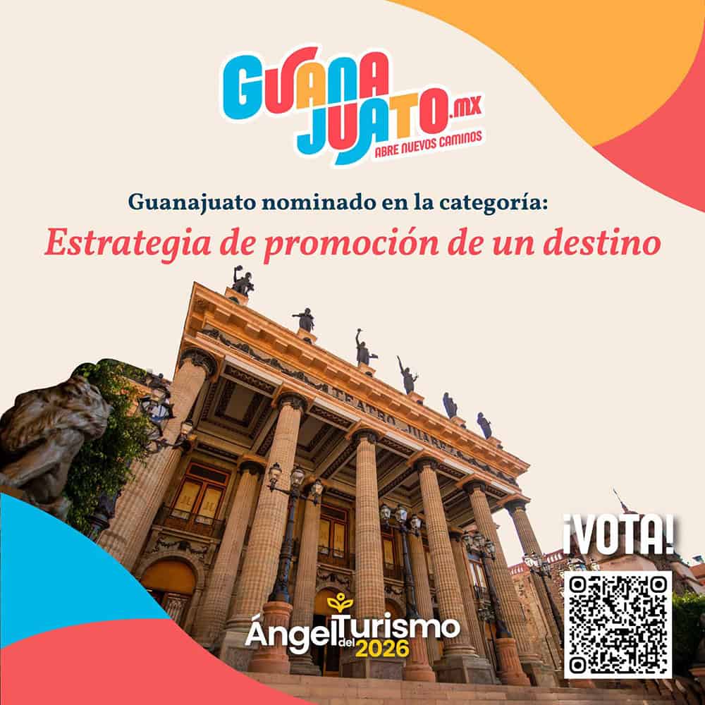 Fachada del Teatro Juárez en Guanajuato, símbolo del turismo cultural.