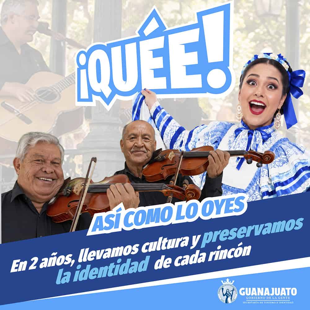 Celebración cultural en Guanajuato con música y danza tradicional.
