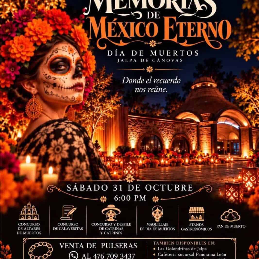 Celebración del Día de Muertos en Guanajuato con calaveras y ofrendas.