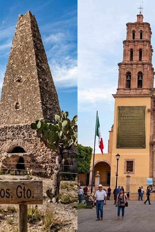 Monumentos y catedral en Mineral de Pozos y Dolores Hidalgo, Guanajuato.