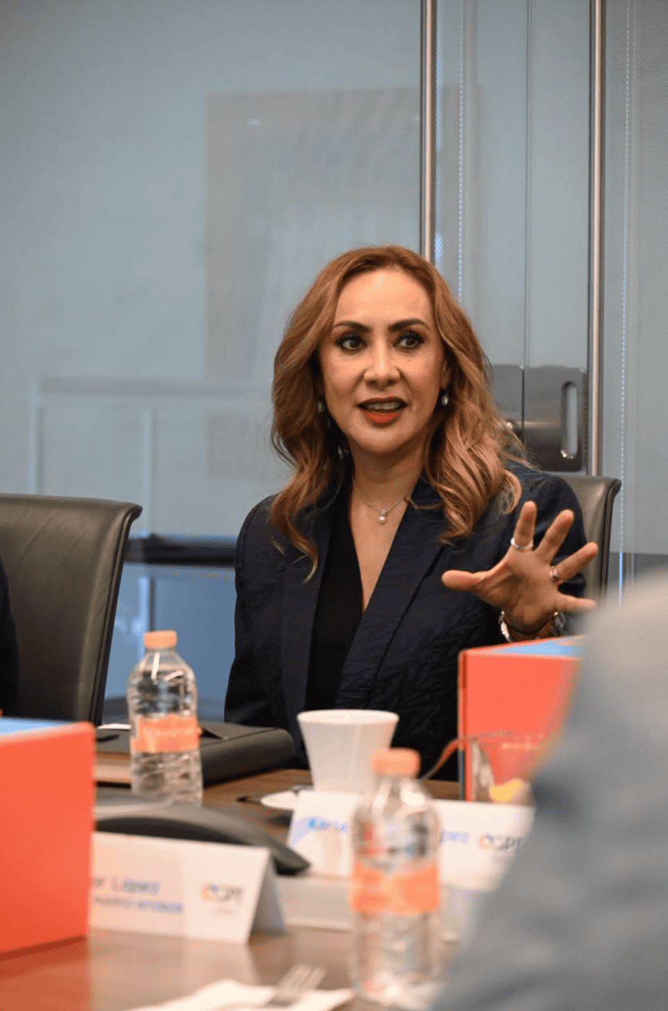 Mujer en reunión de turismo social y vinculación empresarial en Guanajuato.